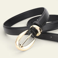 La Ceinture Pour Femme Armelle - Ceinture fine en cuir à boucle dorée