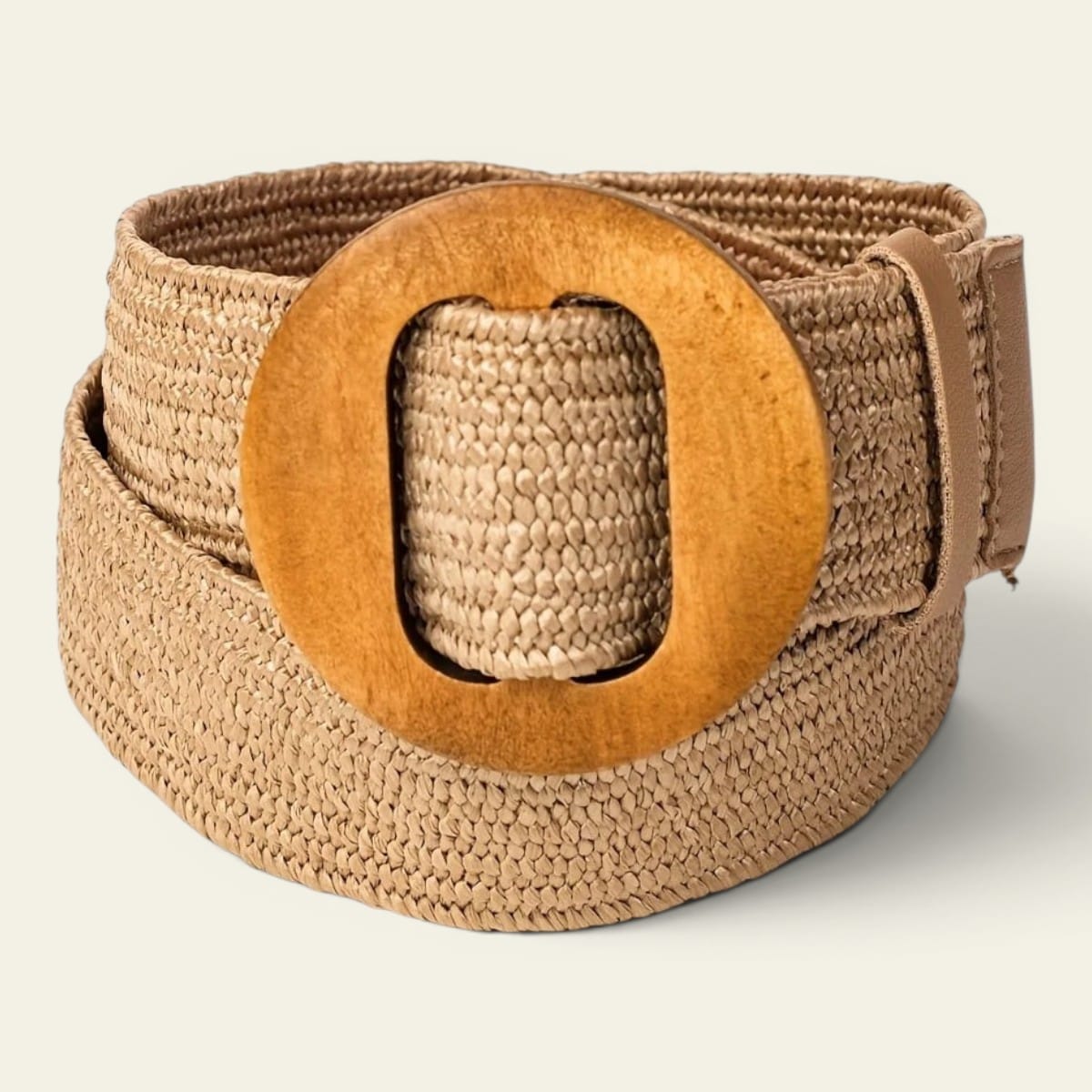 La Ceinture Pour Femme Bastienne - Ceinture large en paille à boucle bois