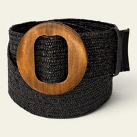La Ceinture Pour Femme Bastienne - Ceinture large en paille à boucle bois