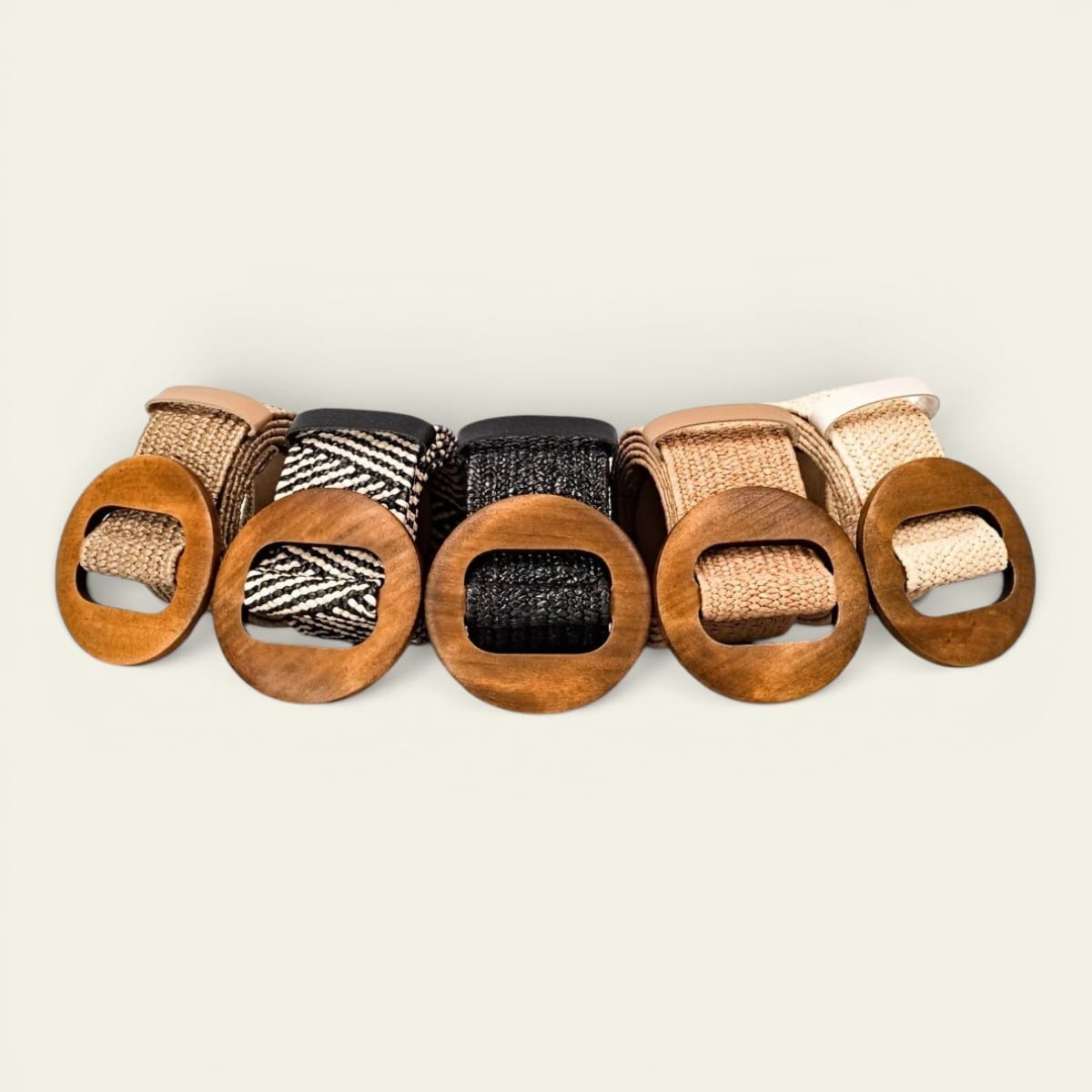 La Ceinture Pour Femme Bastienne - Ceinture large en paille à boucle bois