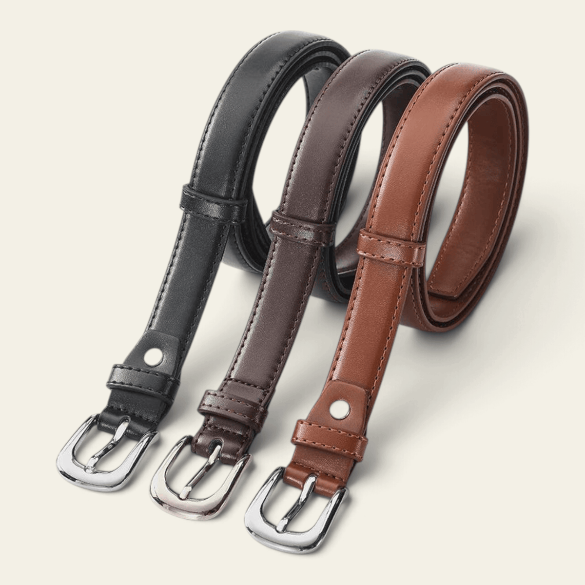 La Ceinture Pour Femme Béatrice - Ceinture fine à boucle argentée