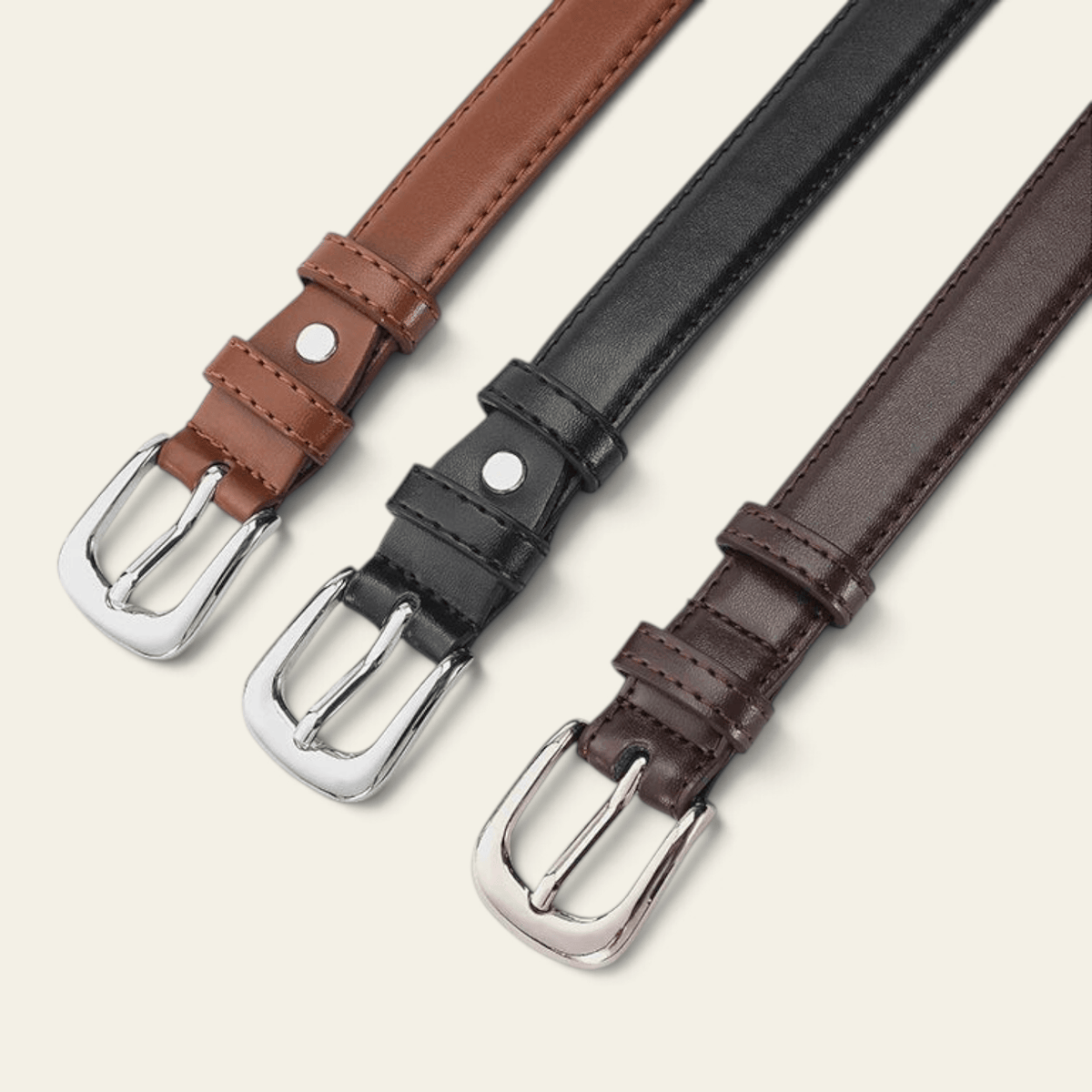 La Ceinture Pour Femme Béatrice - Ceinture fine à boucle argentée
