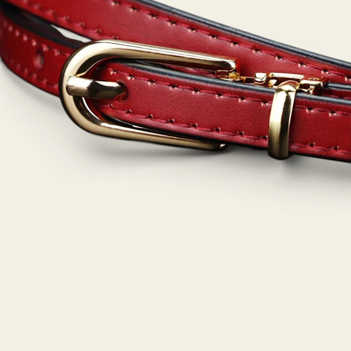 La Ceinture Pour Femme Bérénice - Ceinture ultra-fine en cuir à boucle dorée