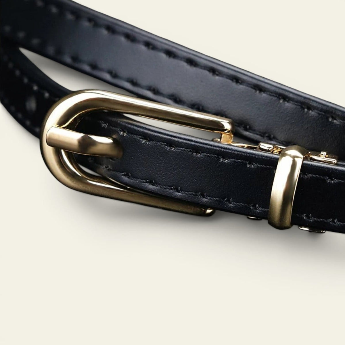 La Ceinture Pour Femme Bérénice - Ceinture ultra-fine en cuir à boucle dorée
