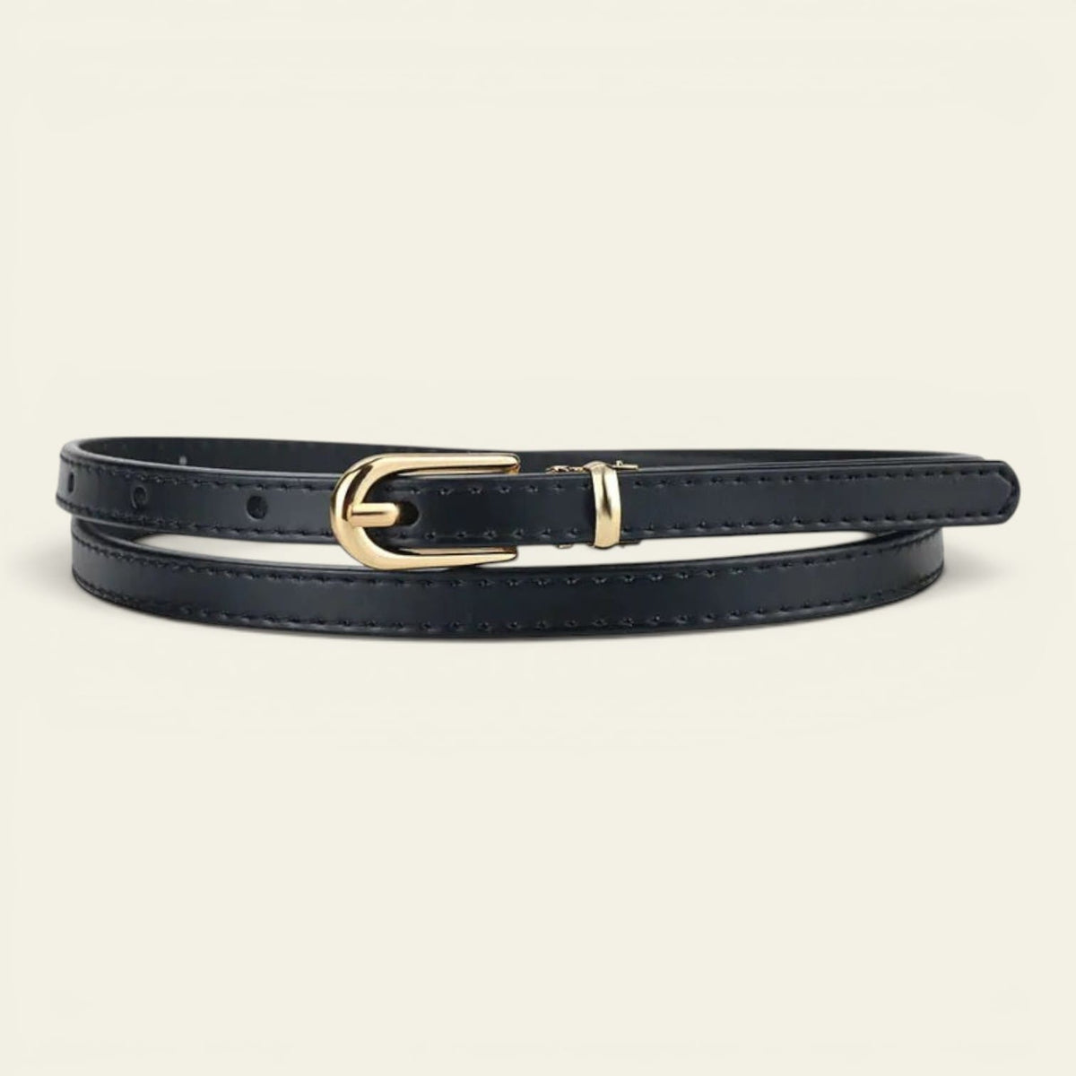 La Ceinture Pour Femme Bérénice - Ceinture ultra-fine en cuir à boucle dorée