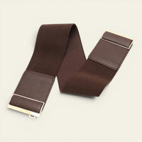 La Ceinture Pour Femme Blanche - Ceinture large élastique à boucle barre