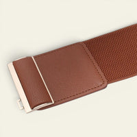 La Ceinture Pour Femme Blanche - Ceinture large élastique à boucle barre