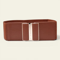 La Ceinture Pour Femme Blanche - Ceinture large élastique à boucle barre