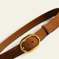 La Ceinture Pour Femme Blandine - Ceinture en daim à boucle ovale dorée