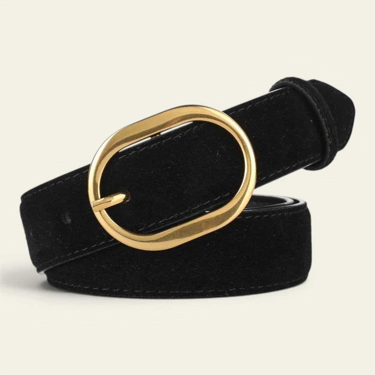 La Ceinture Pour Femme Blandine - Ceinture en daim à boucle ovale dorée