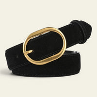 La Ceinture Pour Femme Blandine - Ceinture en daim à boucle ovale dorée