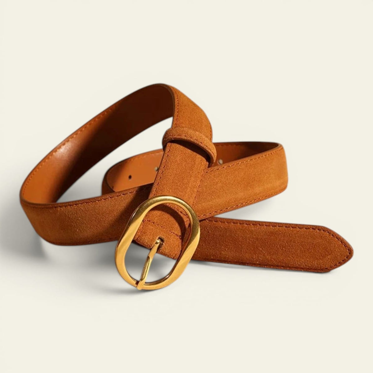 La Ceinture Pour Femme Blandine - Ceinture en daim à boucle ovale dorée
