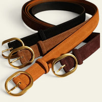 La Ceinture Pour Femme Blandine - Ceinture en daim à boucle ovale dorée