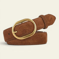 La Ceinture Pour Femme Blandine - Ceinture en daim à boucle ovale dorée