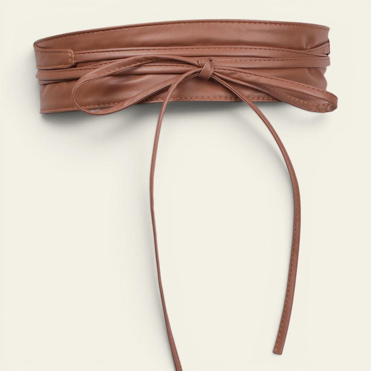 Ceinture marron femme à nouer à longs pans, modèle Célestine
