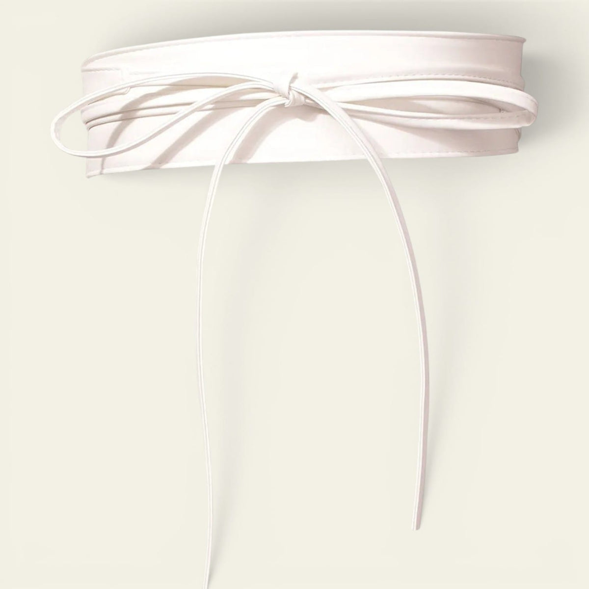 Ceinture blanche femme à nouer à longs pans, modèle Célestine