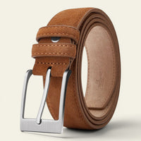 La Ceinture Pour Femme Charlotte - Ceinture en cuir et daim à boucle argentée