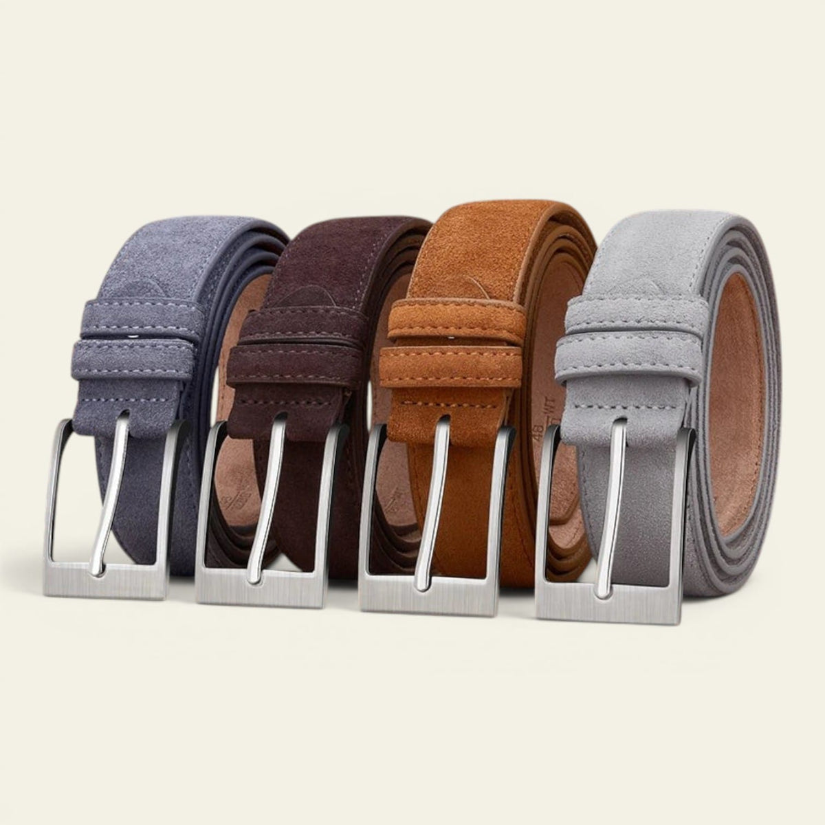 La Ceinture Pour Femme Charlotte - Ceinture en cuir et daim à boucle argentée