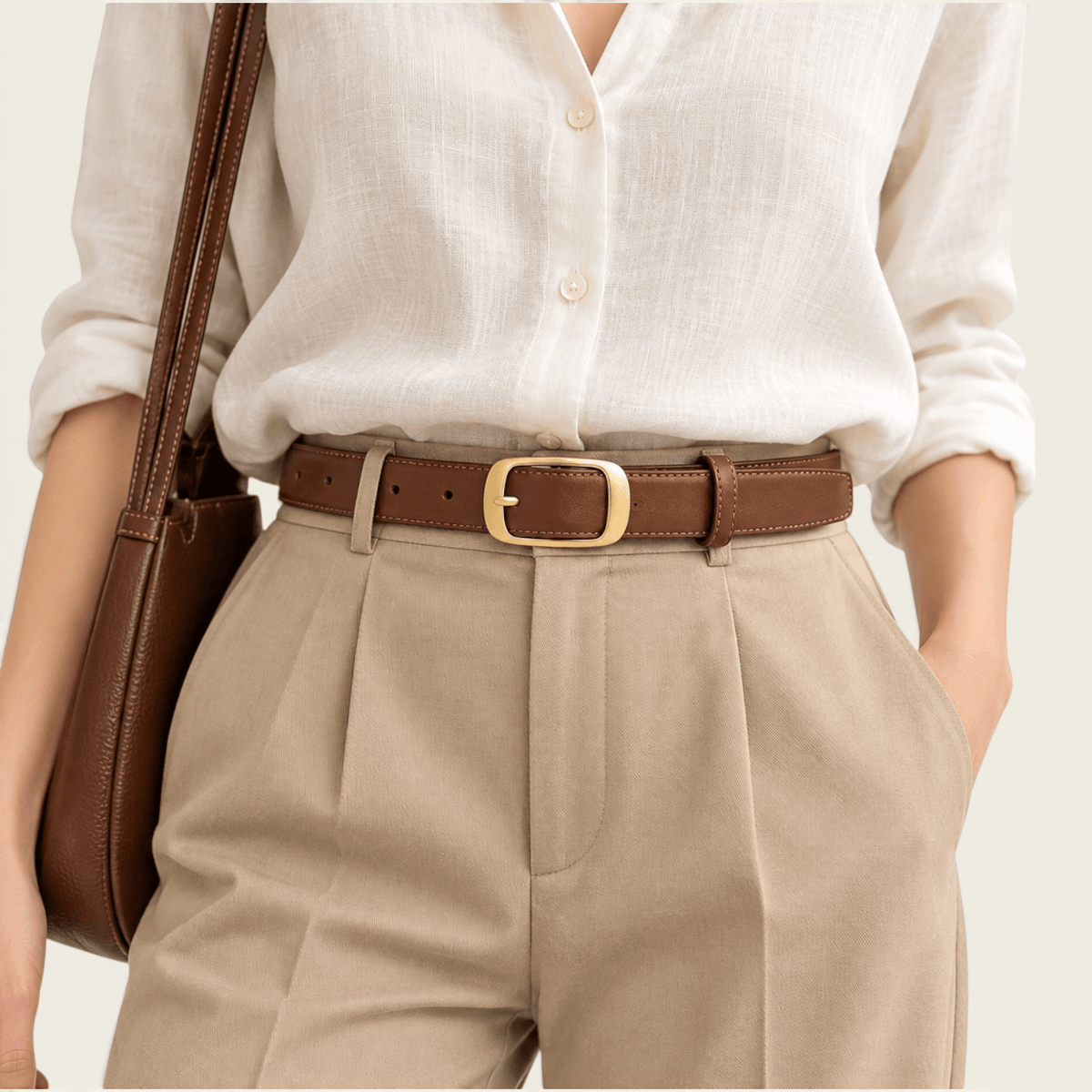 La Ceinture Pour Femme Clarisse - Ceinture classique à boucle dorée