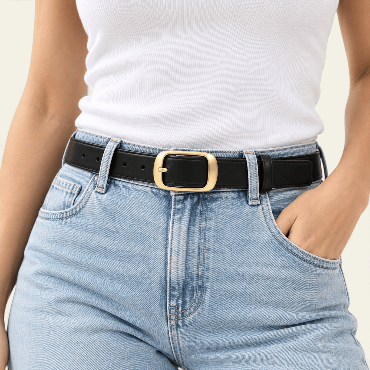 La Ceinture Pour Femme Clarisse - Ceinture classique à boucle dorée