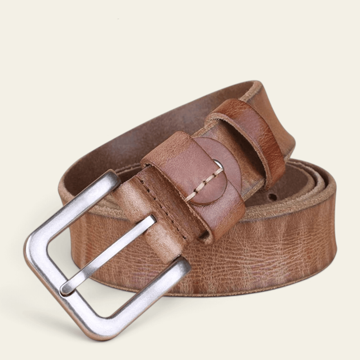 La Ceinture Pour Femme Clarisse - Ceinture fine en cuir patiné à boucle argentée