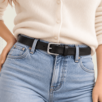 La Ceinture Pour Femme Clarisse - Ceinture fine en cuir patiné à boucle argentée
