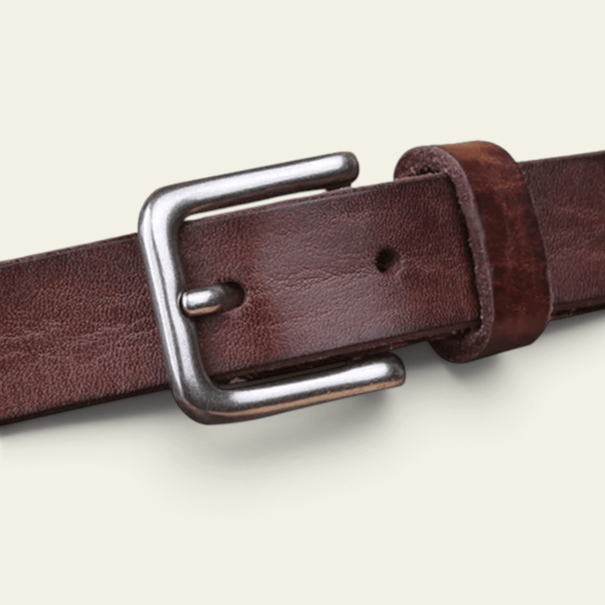 La Ceinture Pour Femme Clarisse - Ceinture fine en cuir patiné à boucle argentée