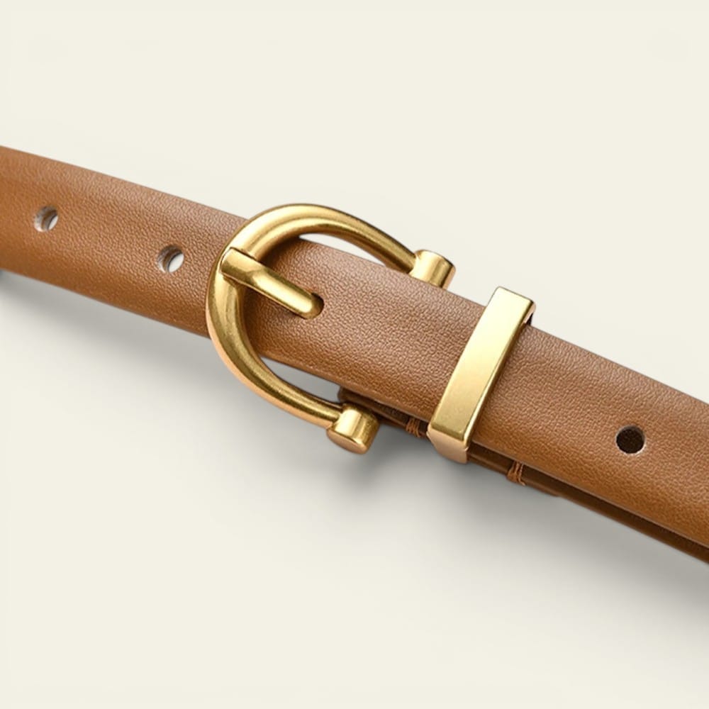La Ceinture Pour Femme Clémence - Ceinture fine en cuir à boucle laiton