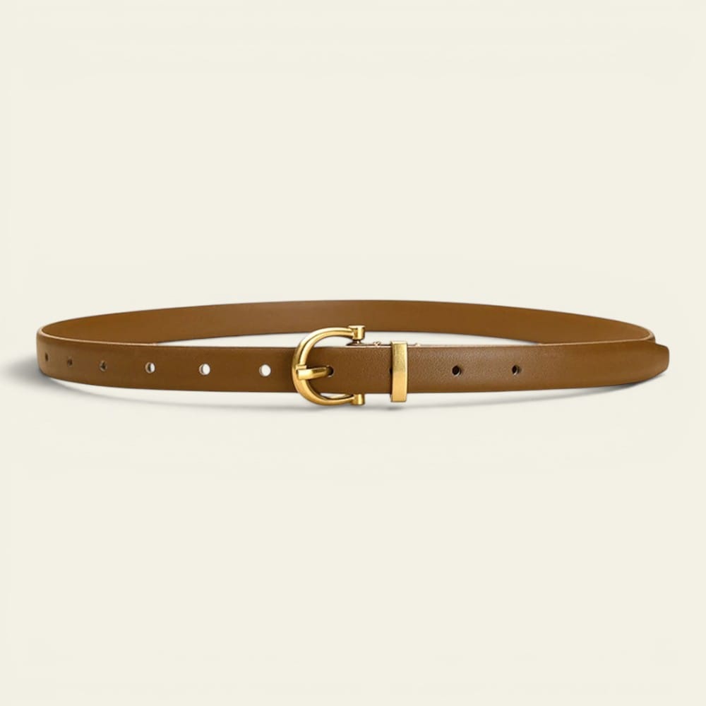La Ceinture Pour Femme Clémence - Ceinture fine en cuir à boucle laiton