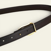 La Ceinture Pour Femme Delphine - Ceinture fine en cuir à boucle dorée arrondie