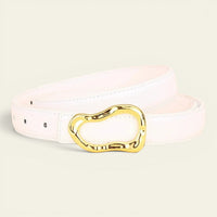 La Ceinture Pour Femme Delphine - Ceinture fine en cuir à boucle dorée arrondie