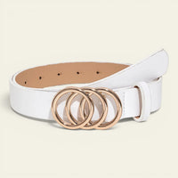 La Ceinture Pour Femme Roseline - Ceinture fine à boucle trois anneaux dorés