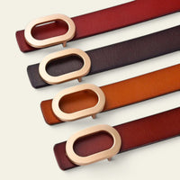 La Ceinture Pour Femme Estelle - Ceinture en cuir à boucle ovale dorée
