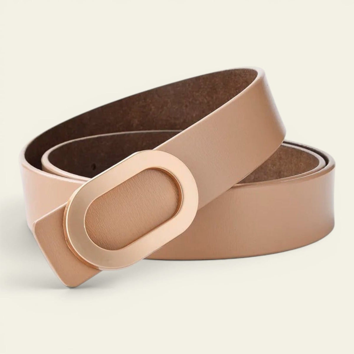 La Ceinture Pour Femme Estelle - Ceinture en cuir à boucle ovale dorée