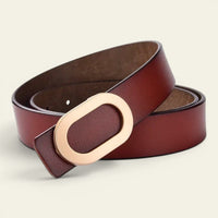 La Ceinture Pour Femme Estelle - Ceinture en cuir à boucle ovale dorée