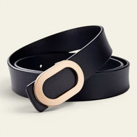 La Ceinture Pour Femme Estelle - Ceinture en cuir à boucle ovale dorée