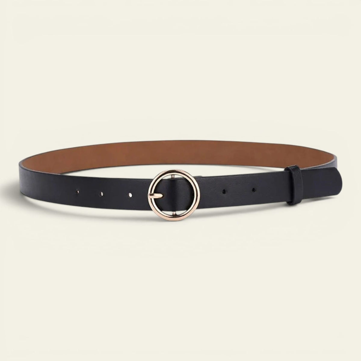 La Ceinture Pour Femme Eugénie - Ceinture fine à boucle ronde dorée