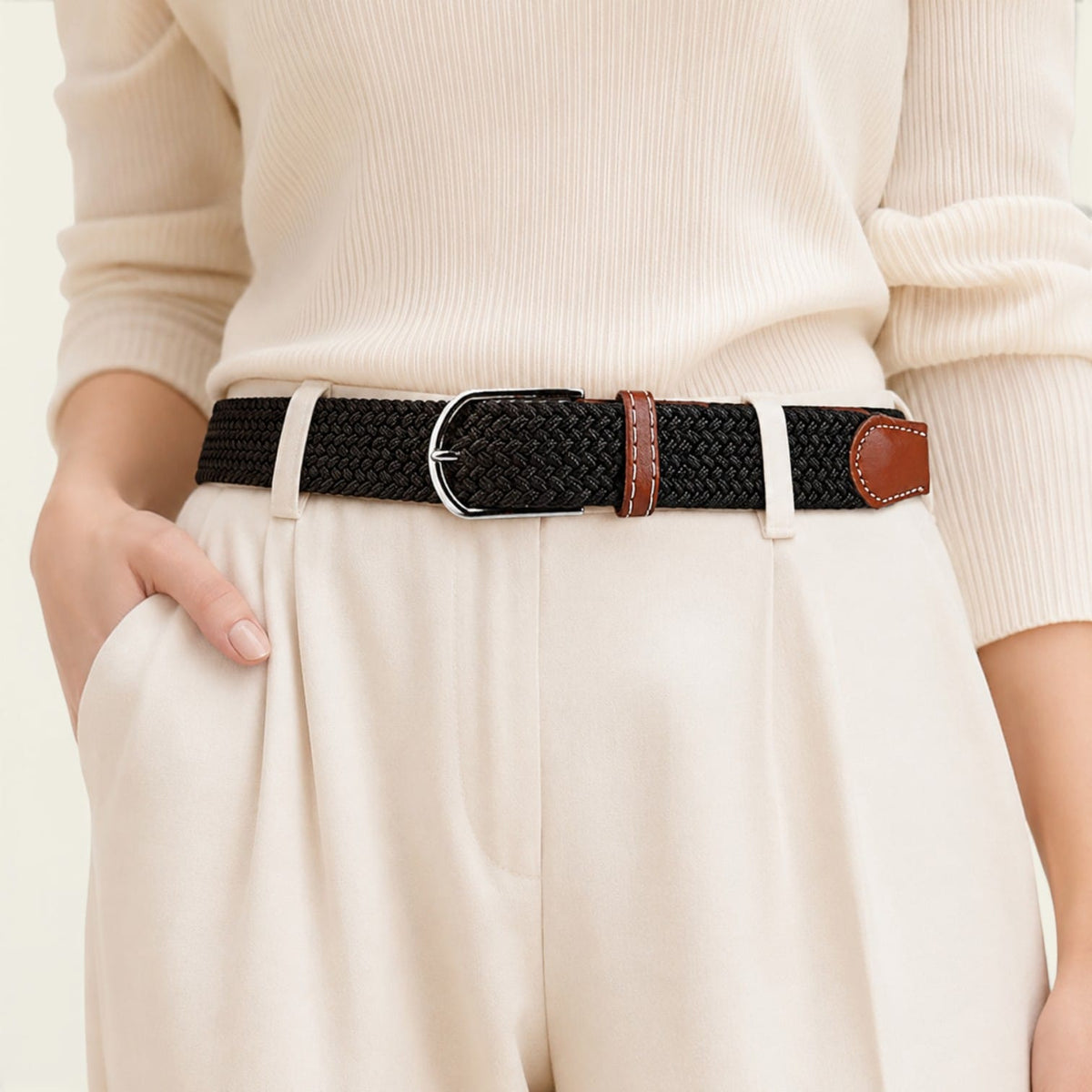 La Ceinture Pour Femme Faustine - Ceinture tressée extensible en toile