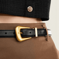 La Ceinture Pour Femme Flavie - Ceinture en cuir à boucle ardillon dorée
