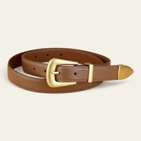 La Ceinture Pour Femme Flavie - Ceinture en cuir à boucle ardillon dorée