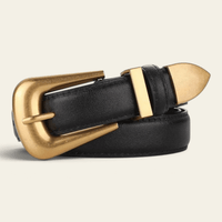 La Ceinture Pour Femme Flavie - Ceinture en cuir à boucle ardillon dorée