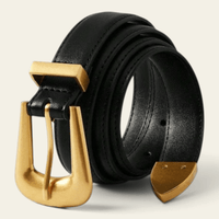 La Ceinture Pour Femme Flavie - Ceinture en cuir à boucle ardillon dorée
