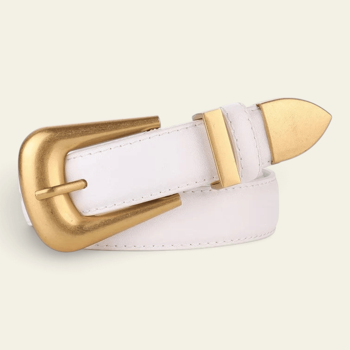 La Ceinture Pour Femme Flavie - Ceinture en cuir à boucle ardillon dorée