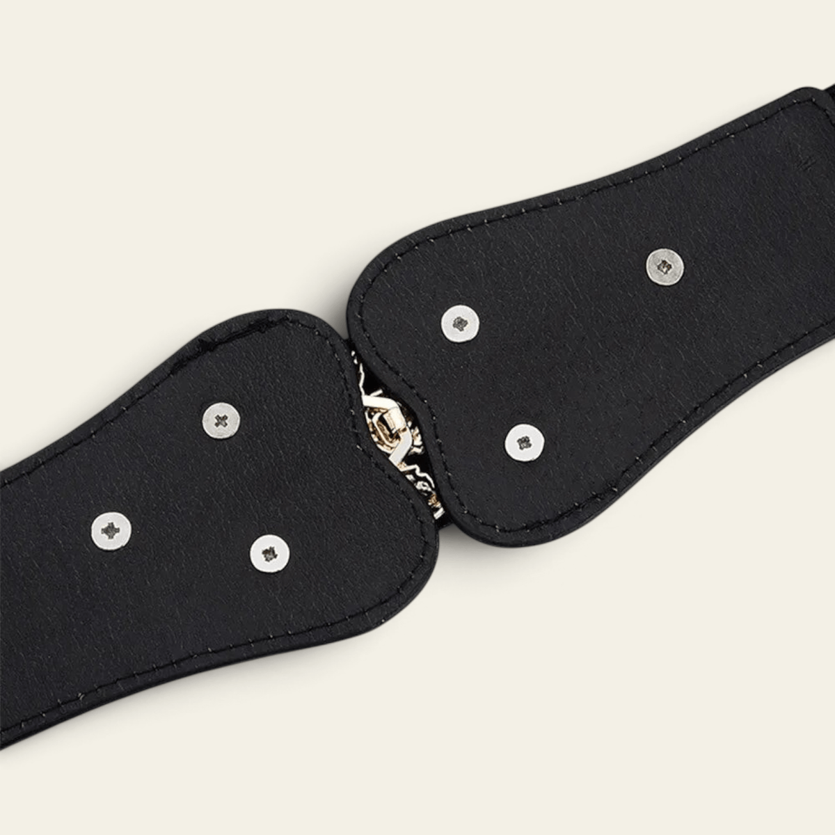 La Ceinture Pour Femme Hélène - Ceinture élastique large à boucle feuilles dorées