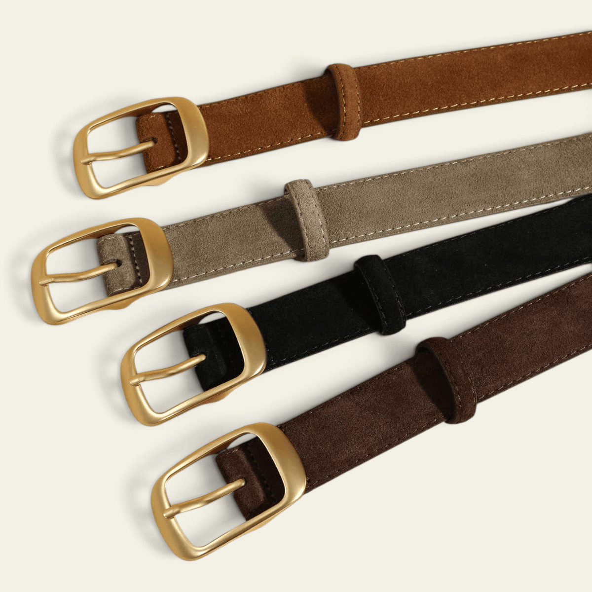 La Ceinture Pour Femme Honorine - Ceinture en daim à boucle ardillon dorée