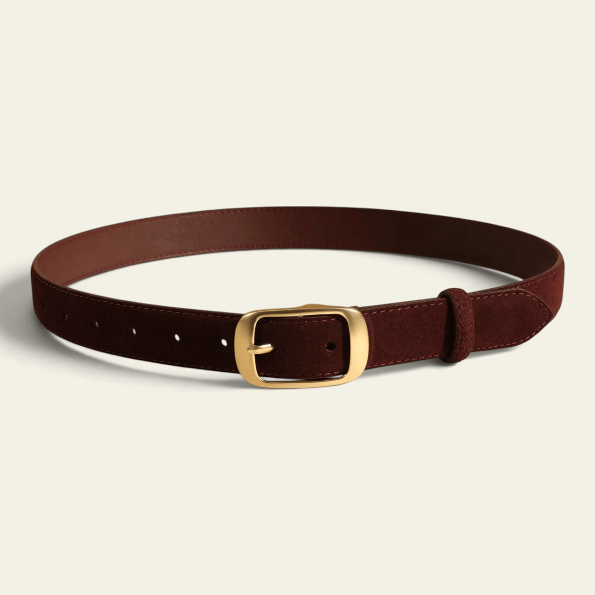 La Ceinture Pour Femme Honorine - Ceinture en daim à boucle ardillon dorée