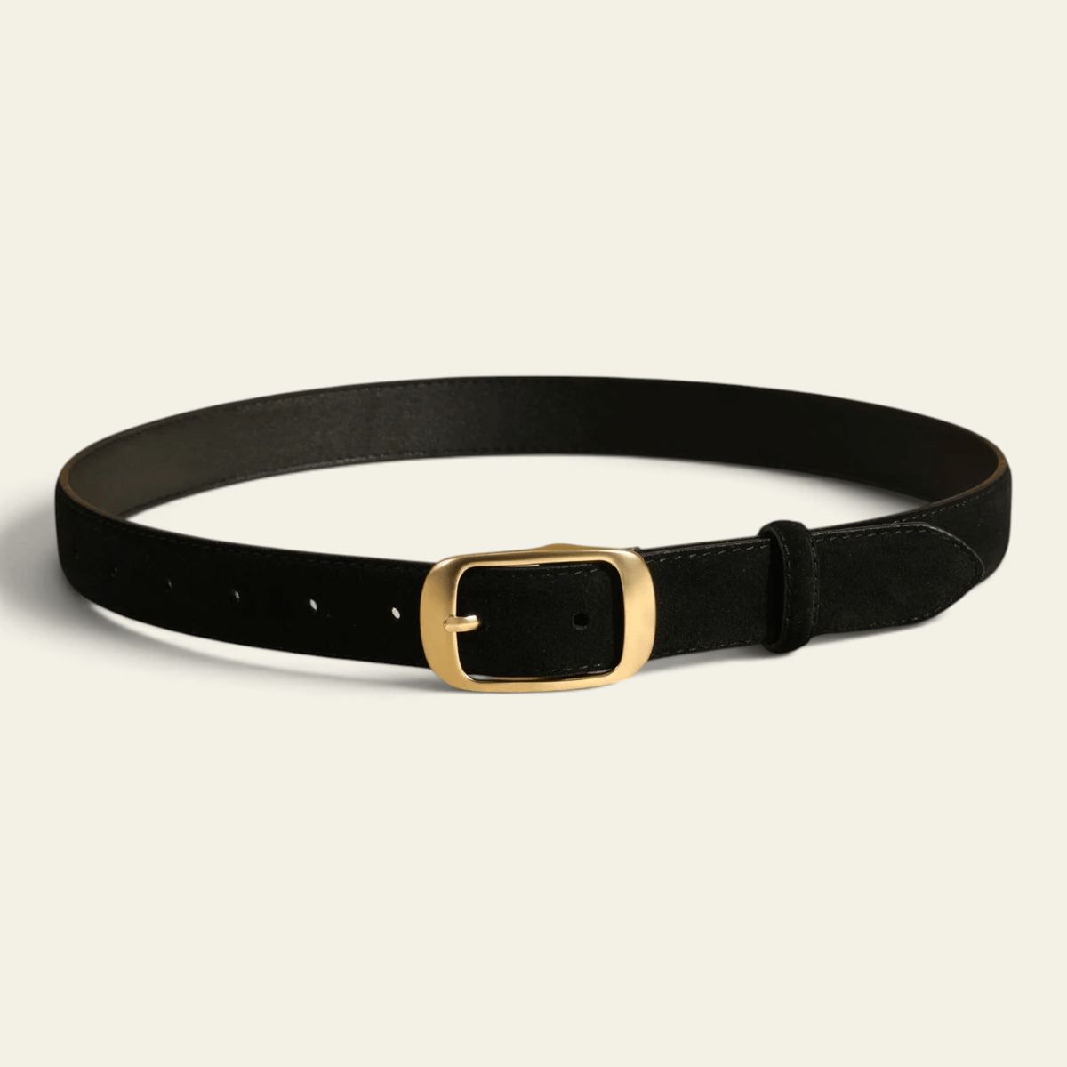 La Ceinture Pour Femme Honorine - Ceinture en daim à boucle ardillon dorée