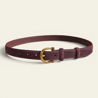 La Ceinture Pour Femme Hortense - Ceinture fine en daim à boucle dorée