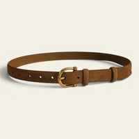 La Ceinture Pour Femme Hortense - Ceinture fine en daim à boucle dorée