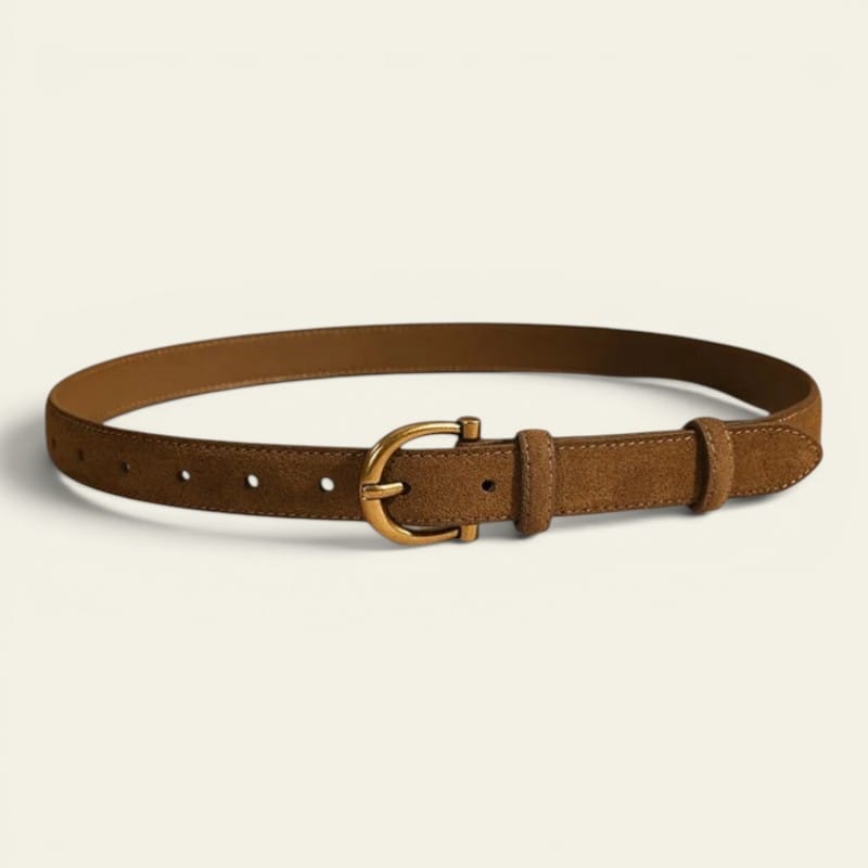 La Ceinture Pour Femme Hortense - Ceinture fine en daim à boucle dorée
